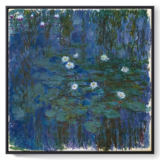 Blue water lilies (framed canvas)