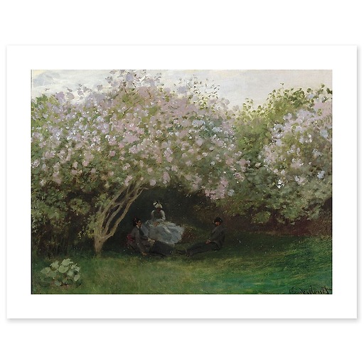Lilas, temps gris, ou Le repos sous les lilas, jardin de Monet à Argenteuil (affiches d'art)