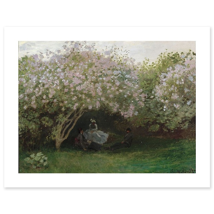 Lilas, temps gris, ou Le repos sous les lilas, jardin de Monet à Argenteuil (affiches d'art)