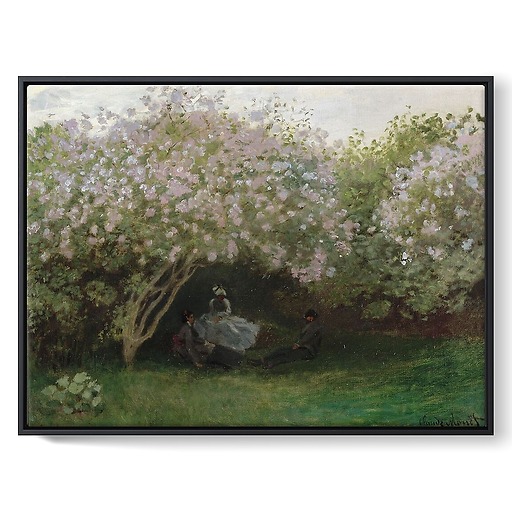 Lilas, temps gris, ou Le repos sous les lilas, jardin de Monet à Argenteuil (toiles encadrées)