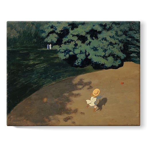 Le ballon ou Coin de parc avec enfant jouant au ballon (toiles sur châssis)