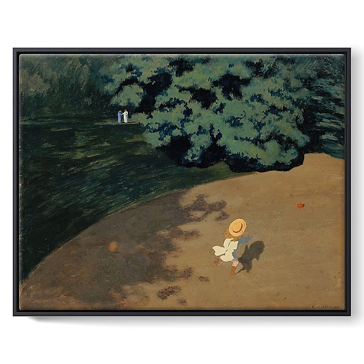 The Ball (Corner of the Park Child Playing With Ball) (framed canvas)