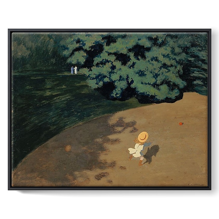 Le ballon ou Coin de parc avec enfant jouant au ballon (toiles encadrées)
