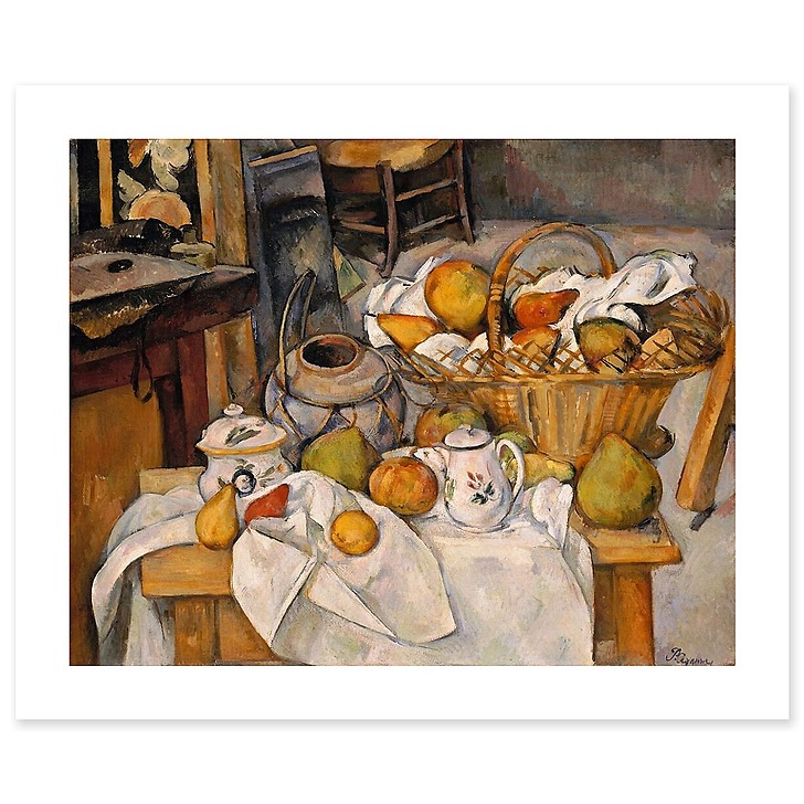 Nature morte au panier ou La Table de cuisine (affiches d'art)