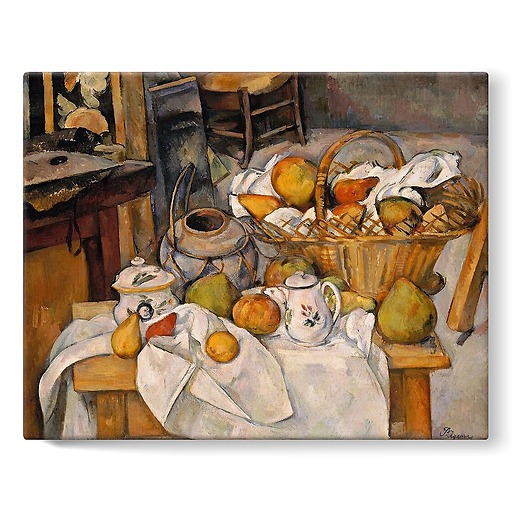 Kitchen table (Still-life with basket) (stretched canvas)