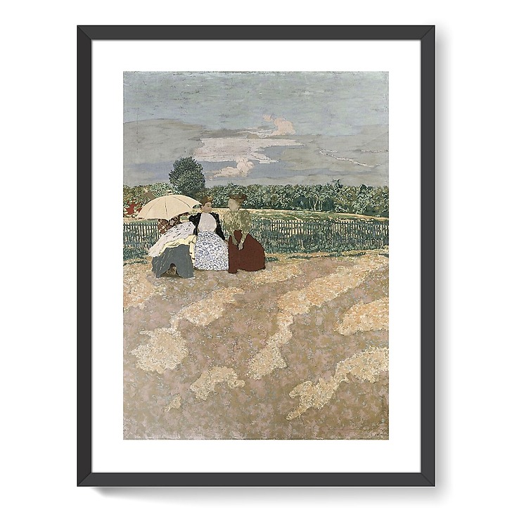 Jardins publics: les nourrices, la conversation; l'ombrelle rouge. La conversation (centre) (affiches d'art encadrées)