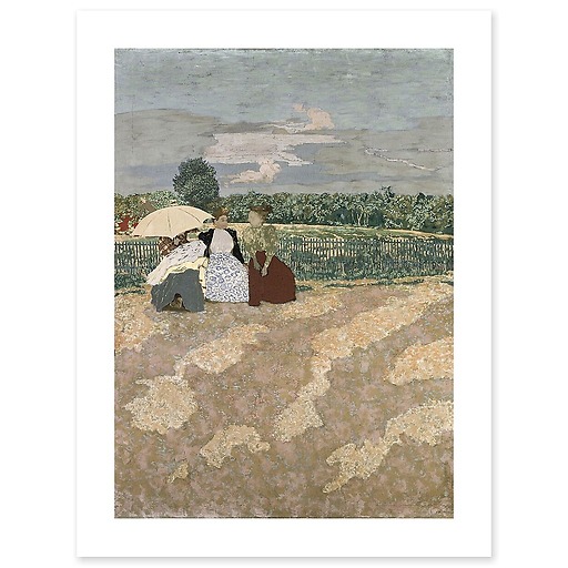 Public Gardens - The nannies, the conversation and the red parasol (canvas without frame)