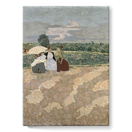 Public Gardens - The nannies, the conversation and the red parasol (stretched canvas)