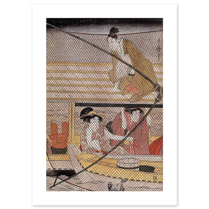 Fishing with a four armed scoop-net (art prints)