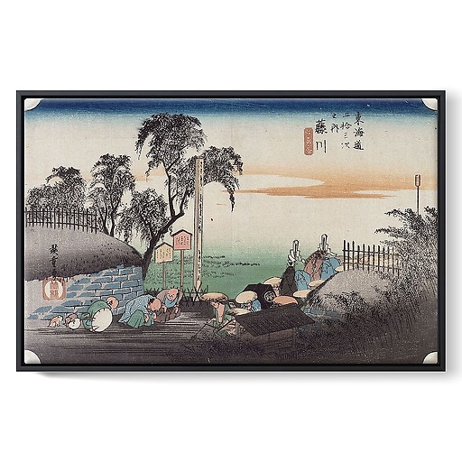 Fujikawa, scene in the suburbs (framed canvas)