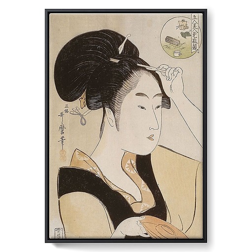 Portrait of a servant of the Suminoe tea house in Shiba (framed canvas)