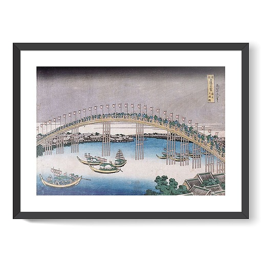 Le pont Tenma dans la province de Settsu (affiches d'art encadrées)