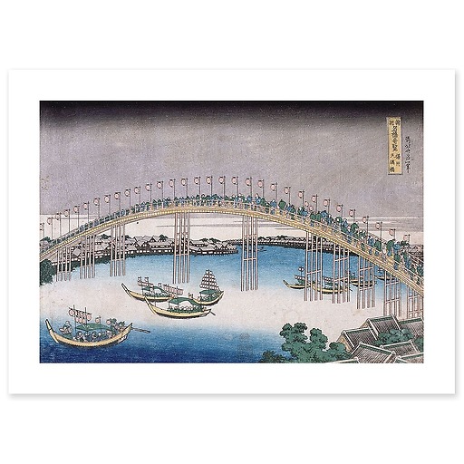 Tenma Bridge in Settsu Province (canvas without frame)
