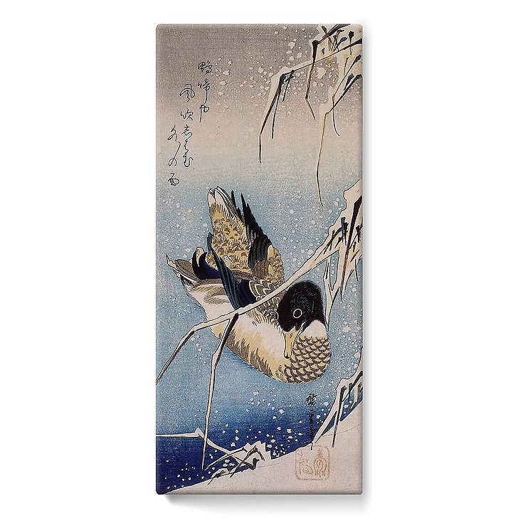 Canard et roseaux sous la neige (toiles sur châssis)