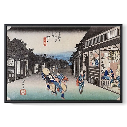 Goyû: Women Soliciting Travelers (framed canvas)