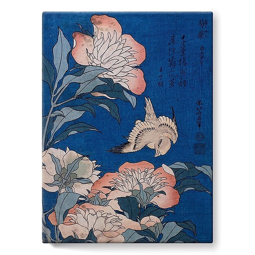 Peonies and Canary (stretched canvas)