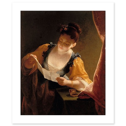 Young Woman Reading a Letter (art prints)