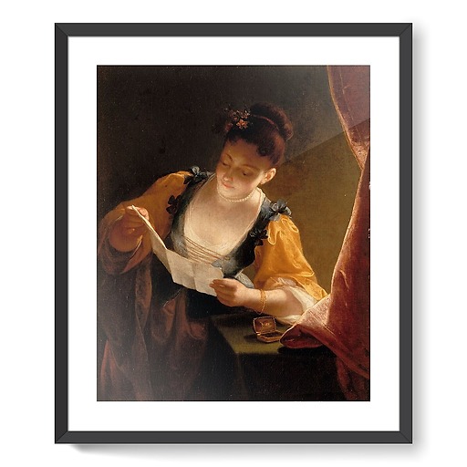 Young Woman Reading a Letter (framed art prints)