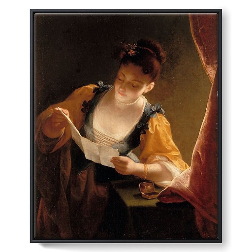 Young Woman Reading a Letter (framed canvas)