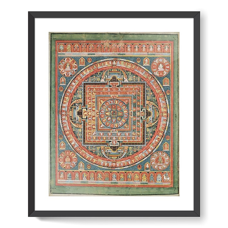 Mandala de Vairocana, sous son aspect Sarvavid (affiches d'art encadrées)