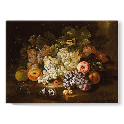 Still life with grapes and figs (stretched canvas)