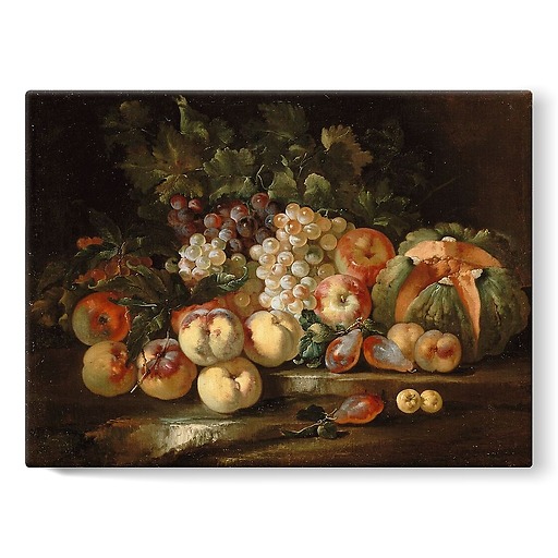Still life with grapes and apples (stretched canvas)