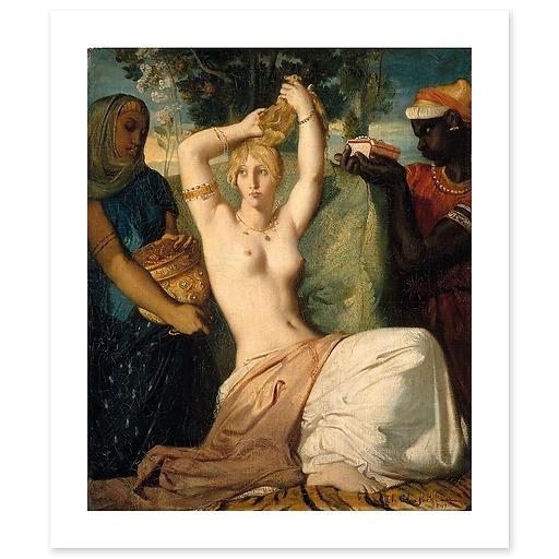Esther adorning herself to be presented to King Ahasuerus called Esther's Toilet (art prints)