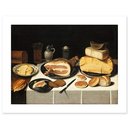 Still life with ham (art prints)