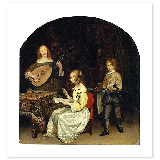 The Concert: singer and player of Luth Theorbé (canvas without frame)