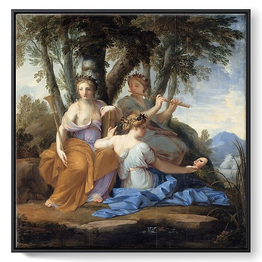 Clio, Euterpe and Thalie (framed canvas)
