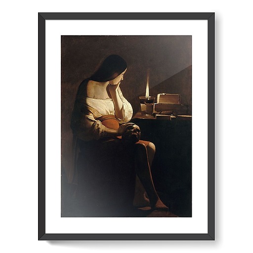 Mary Magdalene with a night light (framed art prints)