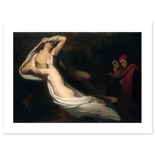 Francesca da Rimini and Paolo Malatesta Appraised by Dante and Virgil (art prints)