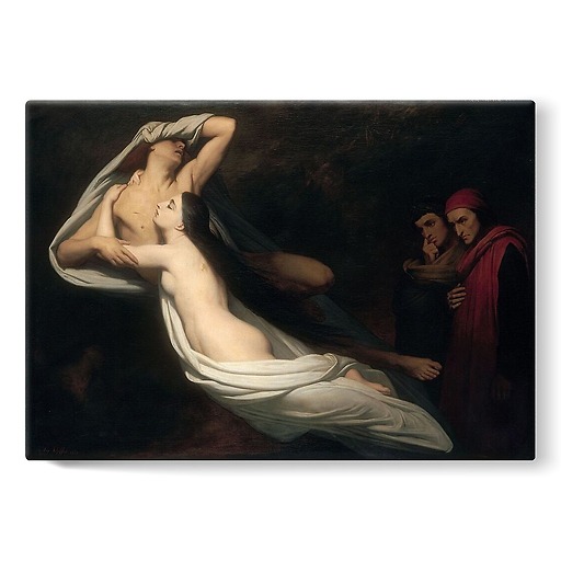 Francesca da Rimini and Paolo Malatesta Appraised by Dante and Virgil (stretched canvas)
