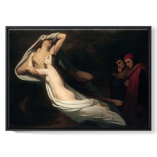 Francesca da Rimini and Paolo Malatesta Appraised by Dante and Virgil (framed canvas)