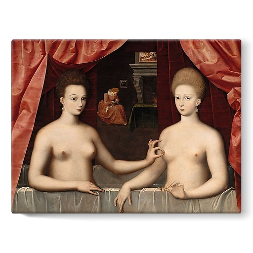 Gabrielle d'Estrées and One of Her Sisters (stretched canvas)