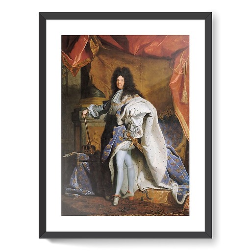 Portrait en pied de Louis XIV âgé de 63 ans en grand costume royal (1638-1715) (affiches d'art encadrées)