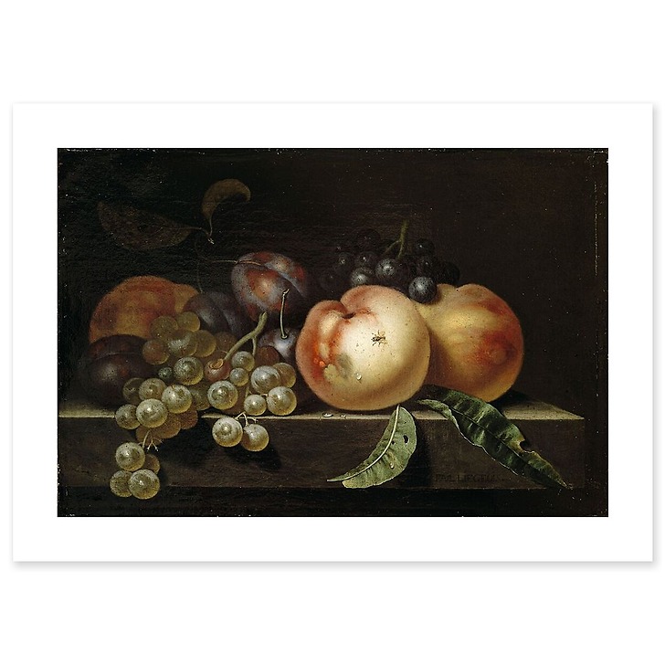 Peach, plums and grapes (art prints)
