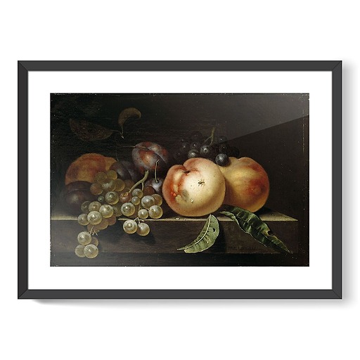 Peach, plums and grapes (framed art prints)
