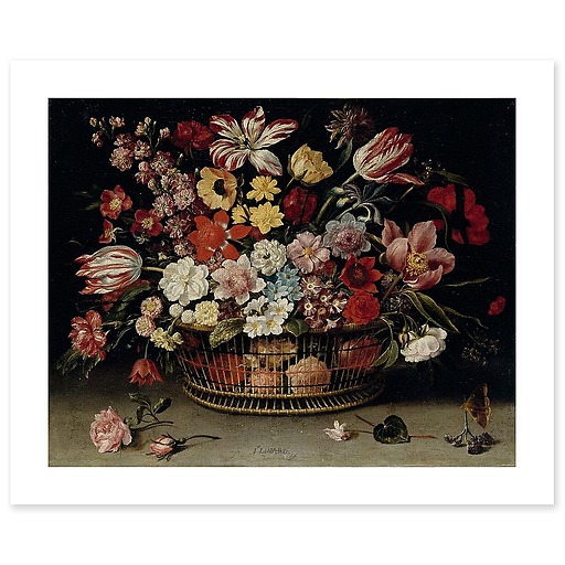 A Basket of Flowers (canvas without frame)