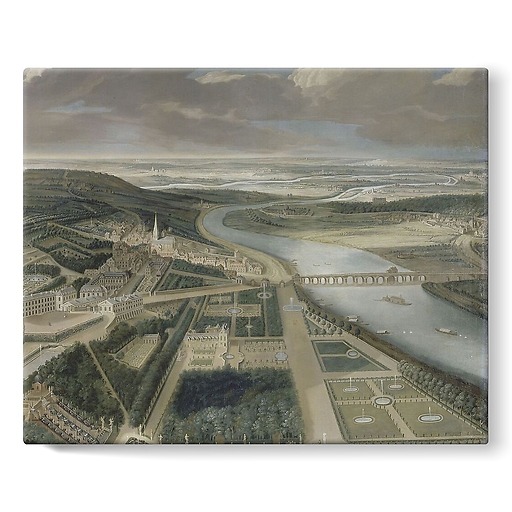 View of the castle, low gardens and the town of Saint-Cloud (stretched canvas)