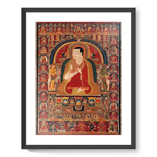 Portrait de Onpo Lama Rinpoche (1251-1296) et les Arhats (affiches d'art encadrées)