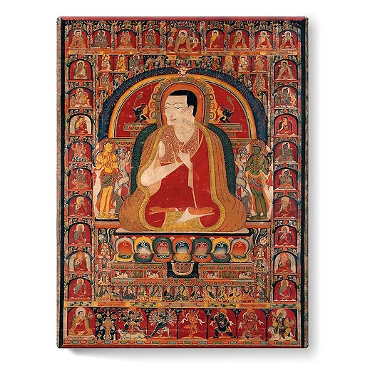 Portrait of Onpo Lama Rinpoche (1251-1296) and the Arhats (stretched canvas)