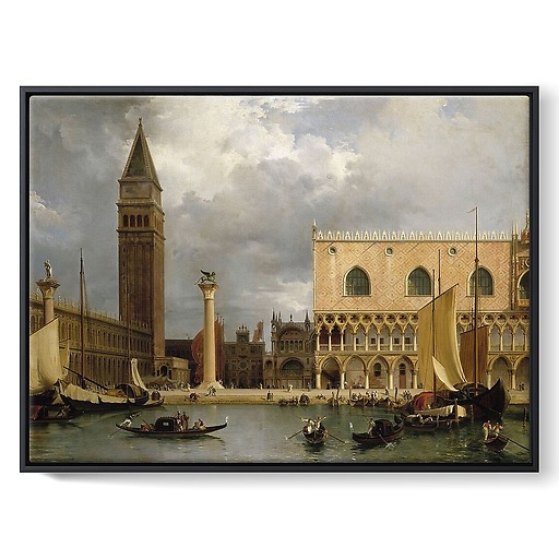 View of part of the ducal palace and the Piazzetta in Venice (framed canvas)
