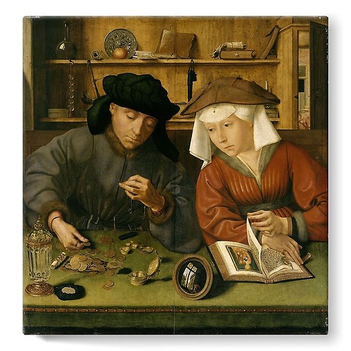 The Moneylender and His Wife (stretched canvas)