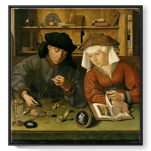 The Moneylender and His Wife (framed canvas)