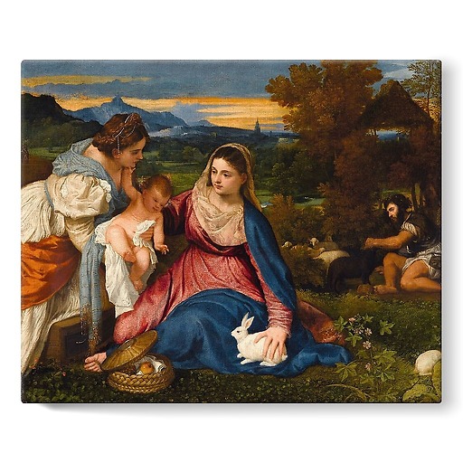 Madonna and Child with St. Catherine, (The Virgin with the Rabbit) (stretched canvas)