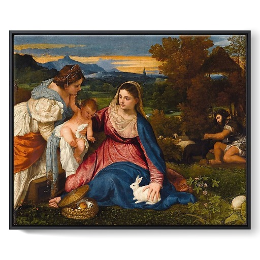 Madonna and Child with St. Catherine, (The Virgin with the Rabbit) (framed canvas)