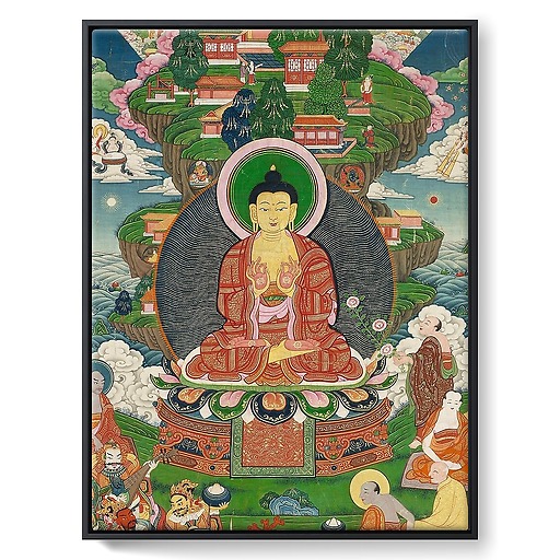Scene of Buddha's life: the great miracle of Svaravati (framed canvas)