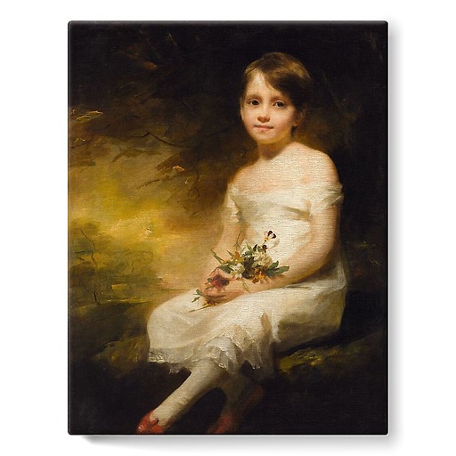 Little Girl with Flowers or Innocence, Portrait of Nancy Graham (stretched canvas)