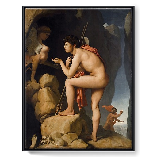 Oedipus Explaining the Enigma of the Sphinx (framed canvas)